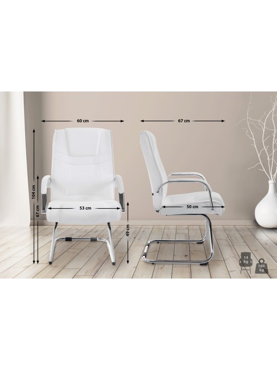 Chaise visiteur Attila, blanc