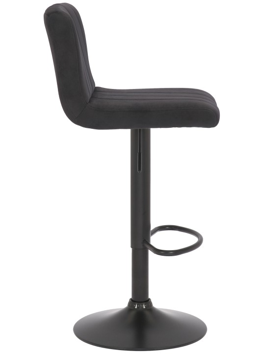Tabouret de bar Jamie velours, noir