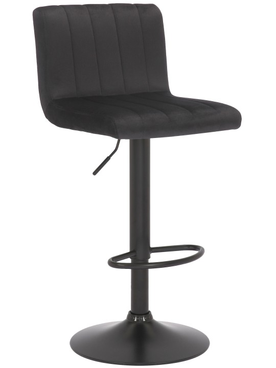 Tabouret de bar Jamie velours, noir