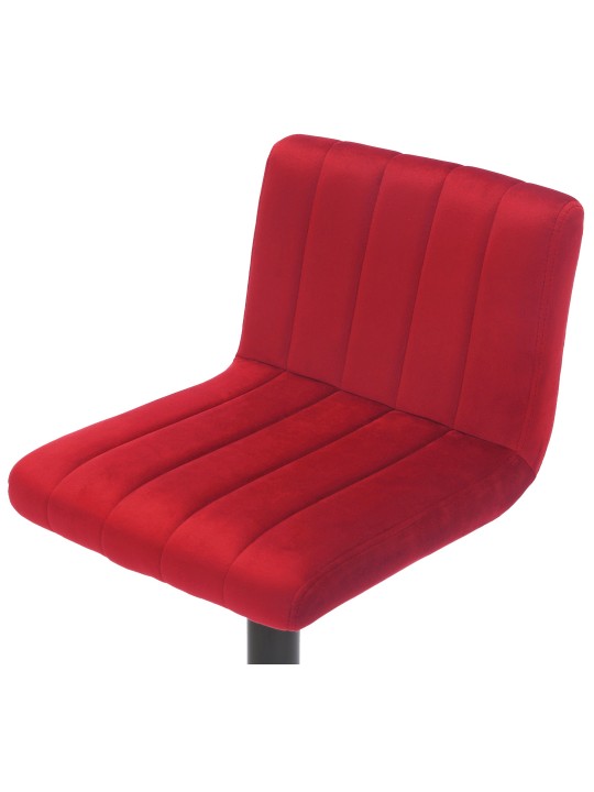 Tabouret de bar Jamie velours, rouge