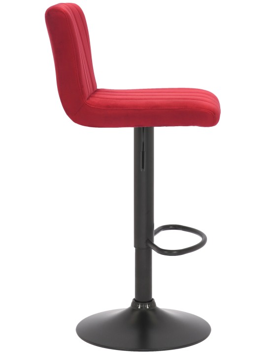 Tabouret de bar Jamie velours, rouge
