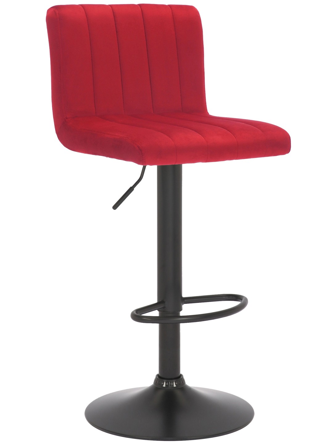 Tabouret de bar Jamie velours, rouge