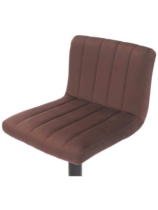 Lot de 2 tabourets de bar Jamie velours, brun