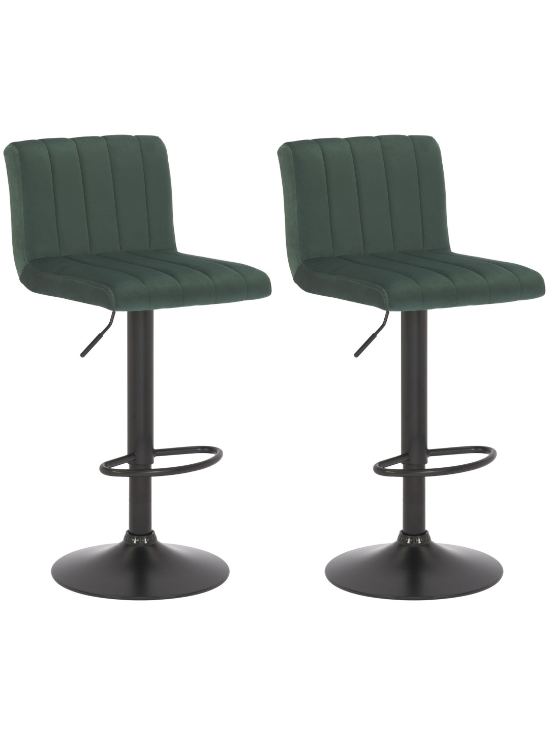 Lot de 2 tabourets de bar Jamie velours, vert