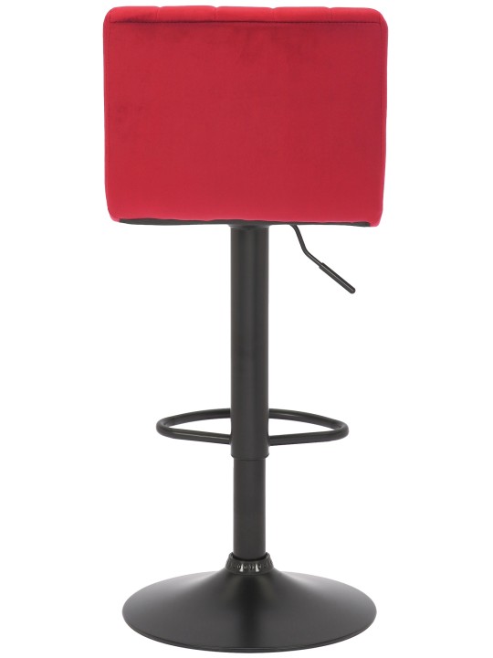 Lot de 2 tabourets de bar Jamie velours, rouge