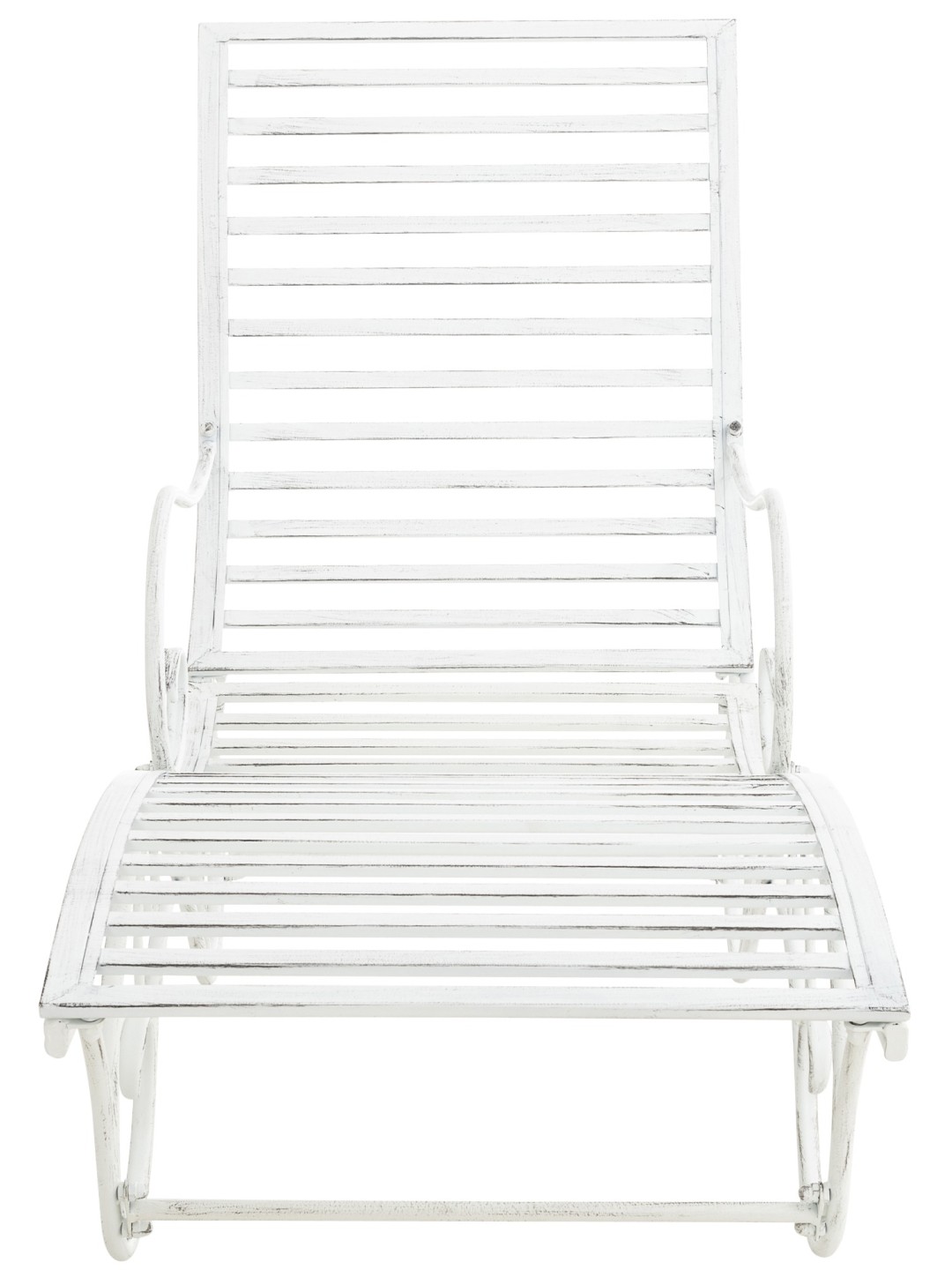 Chaise longue de jardin Amiens, blanc antique