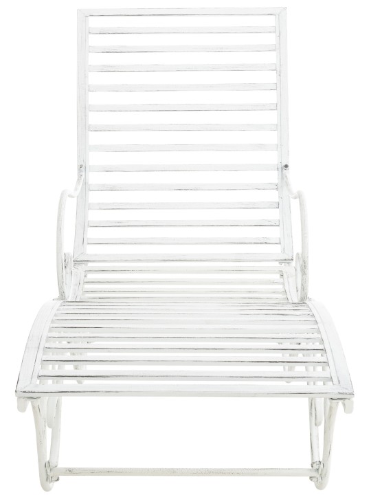 Chaise longue de jardin Amiens, blanc antique