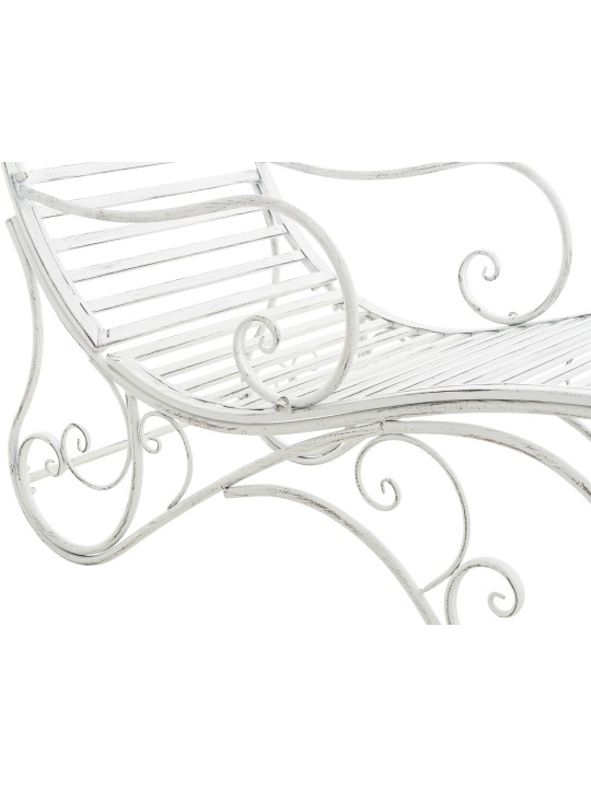 Chaise longue de jardin Amiens, blanc antique