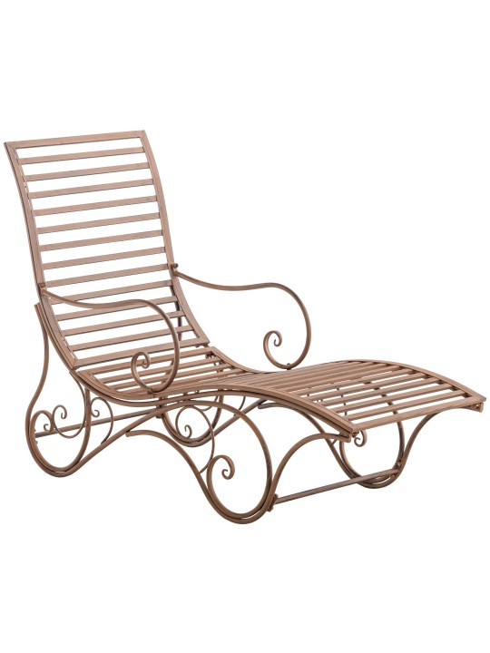 Chaise longue de jardin Amiens, brun antique Chaise longue de jardin Amiens, brun antique