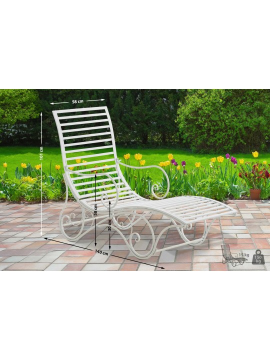 Chaise longue de jardin Amiens, blanc