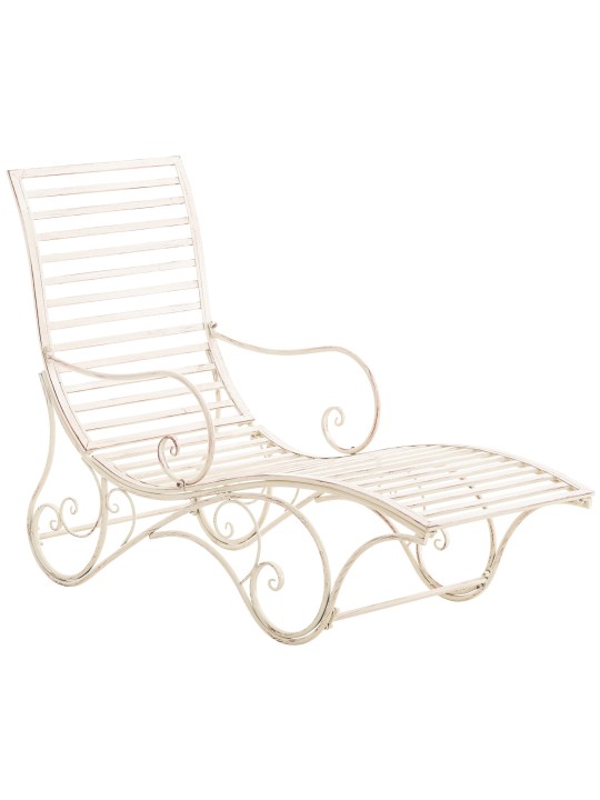 Chaise longue de jardin Amiens, crème antique