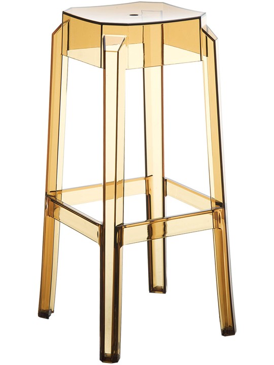 Tabouret de bar Fox, transparent, ambre