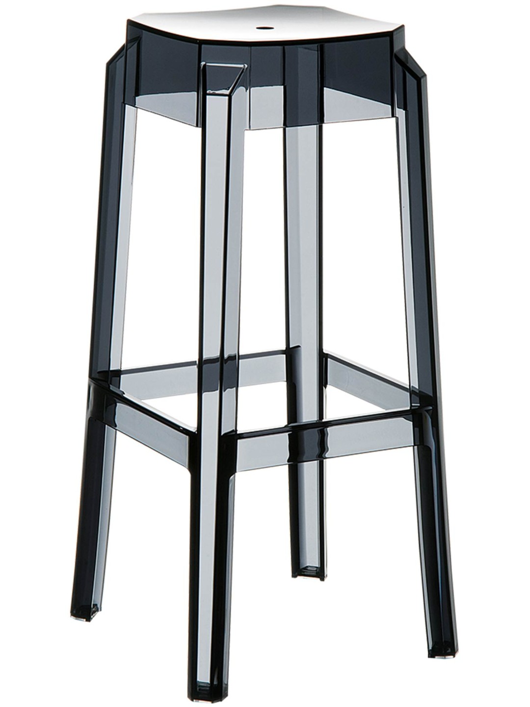Tabouret de bar Fox, transparent, noir