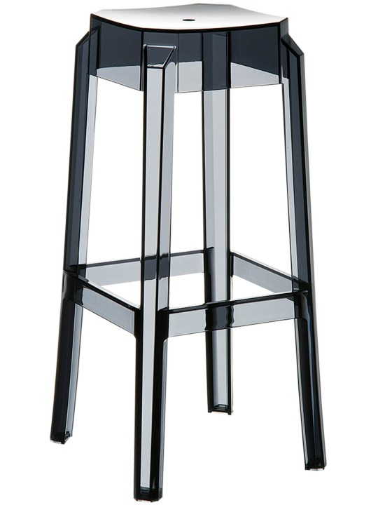 Tabouret de bar Fox, transparent, noir