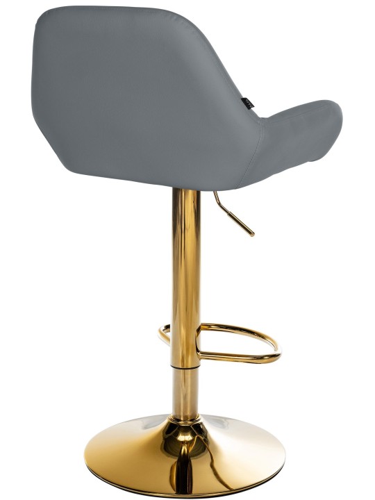 Tabouret de bar Braga Gold simili cuir, gris