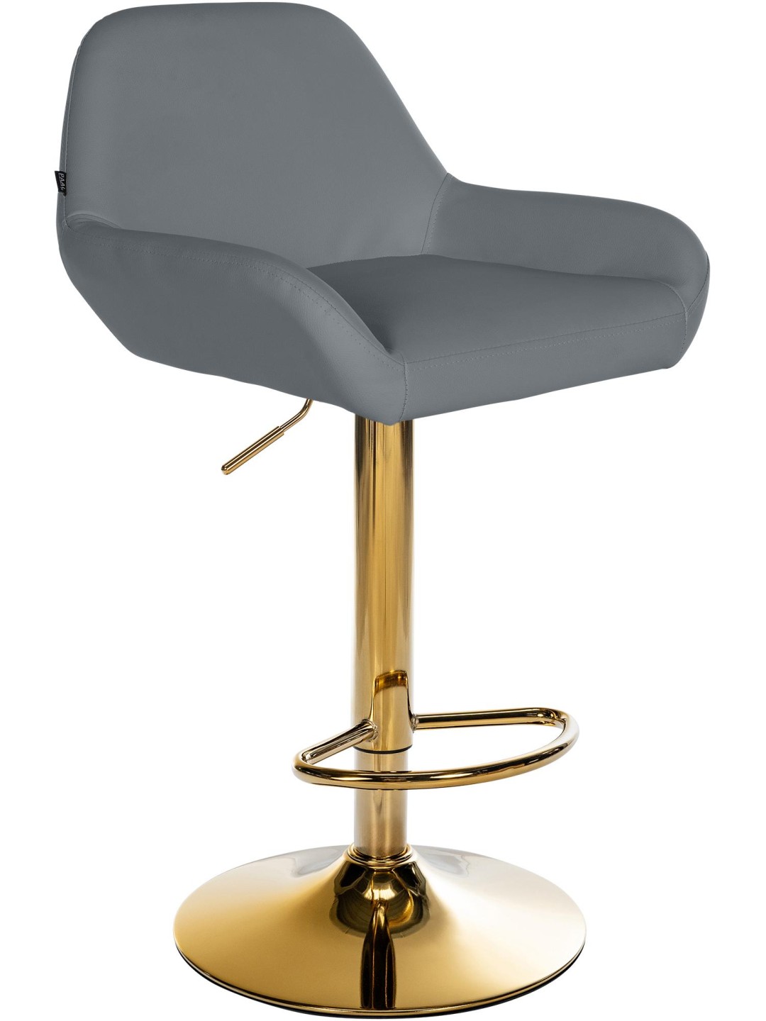 Tabouret de bar Braga Gold simili cuir, gris