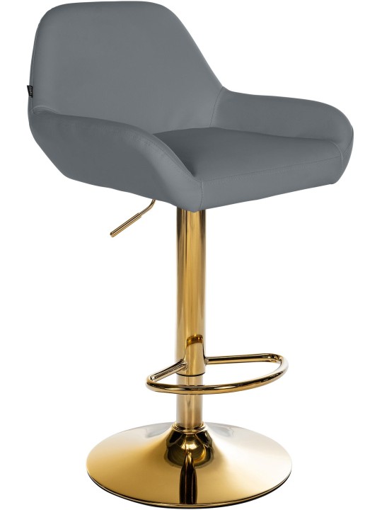 Tabouret de bar Braga Gold simili cuir, gris