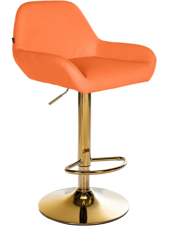 Tabouret de bar Braga Gold simili cuir, orange Tabouret de bar Braga Gold simili cuir, orange