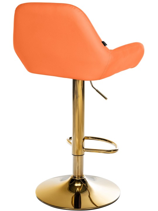 Tabouret de bar Braga Gold simili cuir, orange Tabouret de bar Braga Gold simili cuir, orange