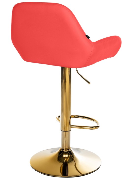 Tabouret de bar Braga Gold simili cuir, rouge