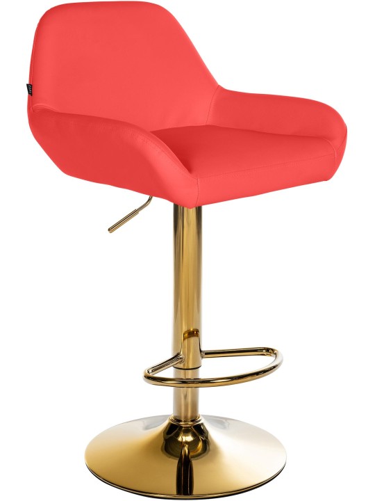 Tabouret de bar Braga Gold simili cuir, rouge