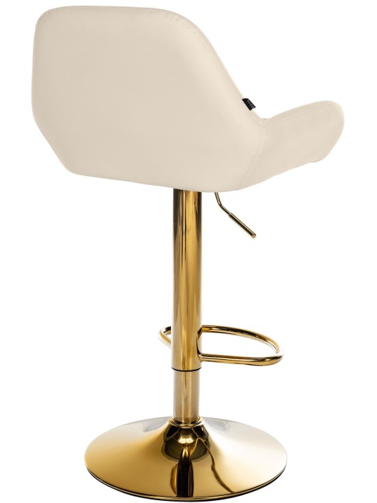 Tabouret de bar Braga Gold simili cuir, crème Tabouret de bar Braga Gold simili cuir, crème