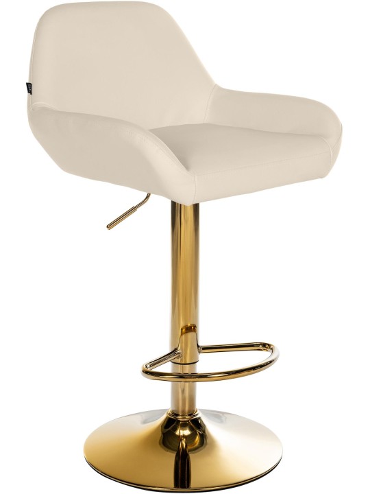 Tabouret de bar Braga Gold simili cuir, crème Tabouret de bar Braga Gold simili cuir, crème