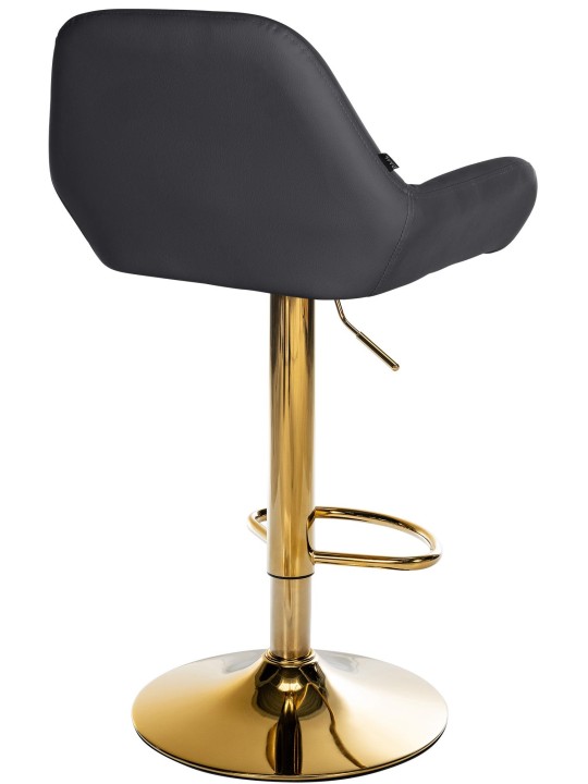 Tabouret de bar Braga Gold simili cuir, noir