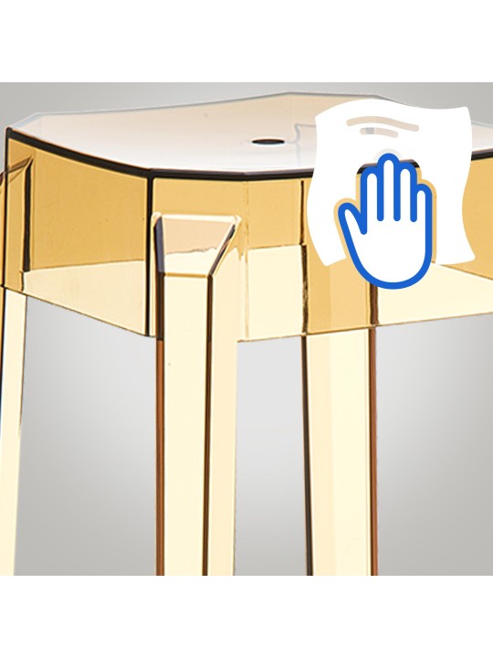 Lot de 2 tabourets de bar Fox, transparent, ambre Lot de 2 tabourets de bar Fox, transparent, ambre