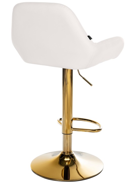 Lot de 2 Tabourets de Bar Braga Doré Simili Cuir, blanc Lot de 2 Tabourets de Bar Braga Doré Simili Cuir, blanc