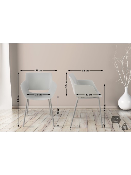 Chaise Alpena, gris clair