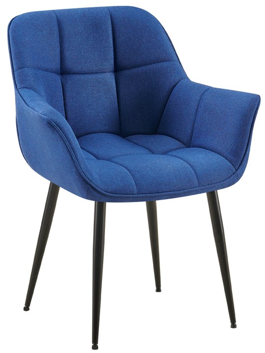 Chaise de salle à manger tissu Roseville, bleu