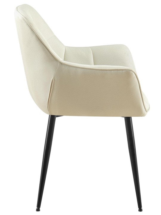 Chaise de salle à manger tissu Roseville, crème