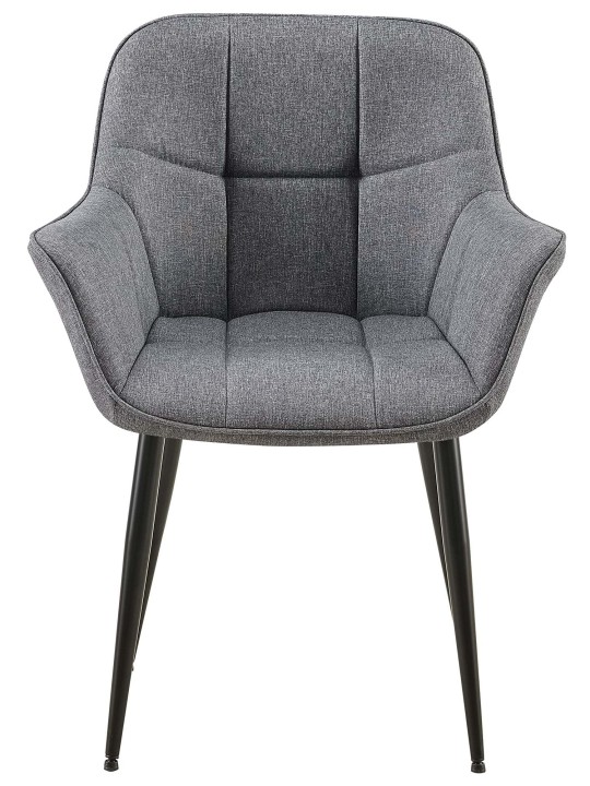 Chaise de salle à manger tissu Roseville, gris foncé