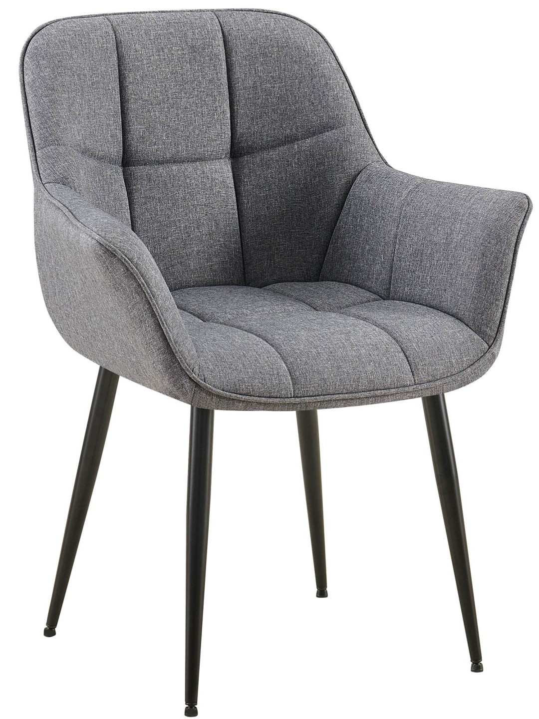 Chaise de salle à manger tissu Roseville, gris foncé