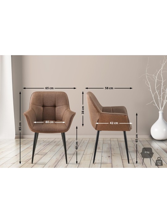 Chaise de salle à manger tissu Roseville, taupe