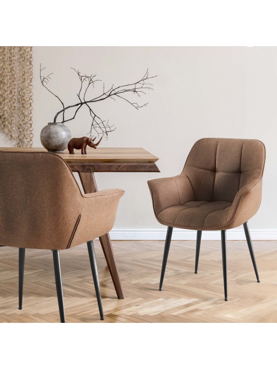 Chaise de salle à manger tissu Roseville, taupe