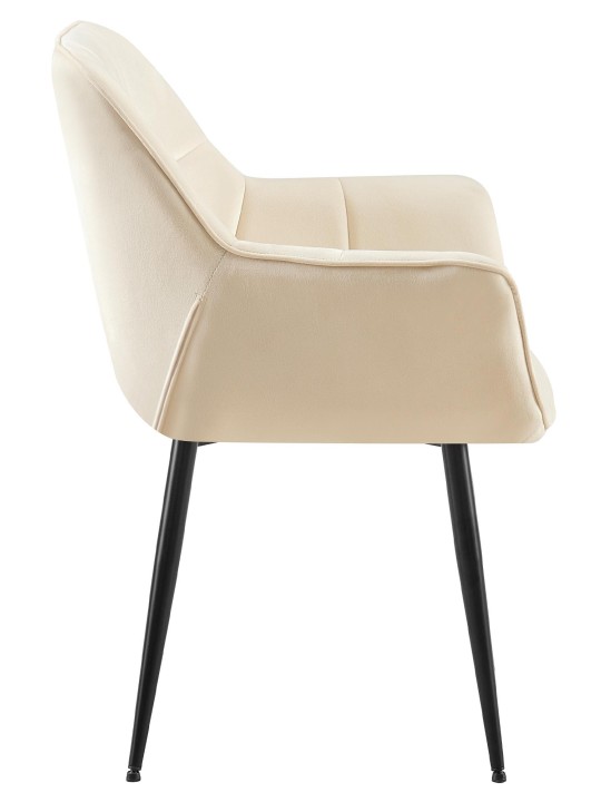 Chaise de salle à manger en velours Roseville, crème Chaise de salle à manger en velours Roseville, crème