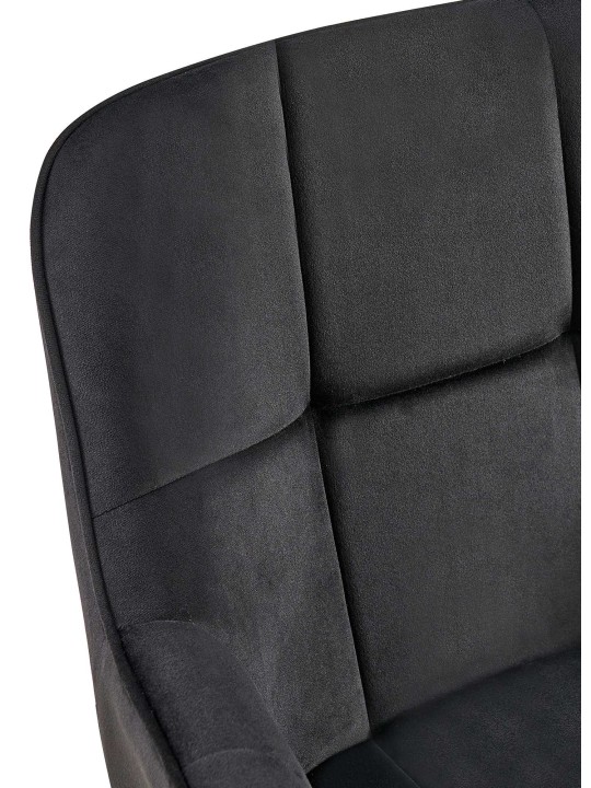 Chaise de salle à manger en velours Roseville, noir Chaise de salle à manger en velours Roseville, noir