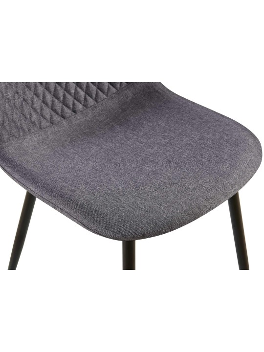 Chaise Giverny tissu, gris foncé