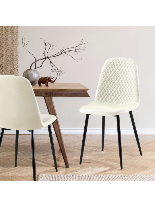 Chaise Giverny tissu, crème