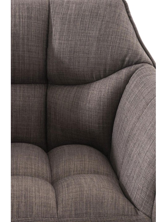 Tabouret de bar Damaso B en tissu avec structure à 4 pieds, gris Tabouret de bar Damaso B en tissu avec structure à 4 pieds, gris