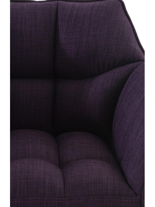 Tabouret de bar Damaso B en tissu avec structure à 4 pieds, lilas