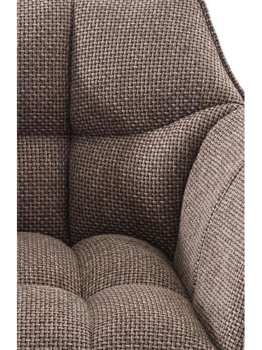 Tabouret de bar Damaso B en tissu avec structure à 4 pieds, terre brune