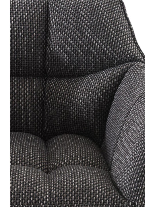 Tabouret de bar Damaso B en tissu avec structure à 4 pieds, gris titane Tabouret de bar Damaso B en tissu avec structure à 4 pieds, gris titane