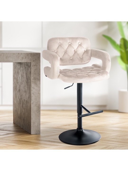 Tabouret de bar Dublin velours, crème Tabouret de bar Dublin velours, crème