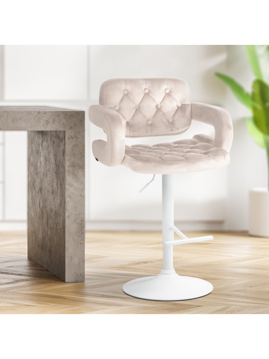 Tabouret de bar Dublin velours, crème
