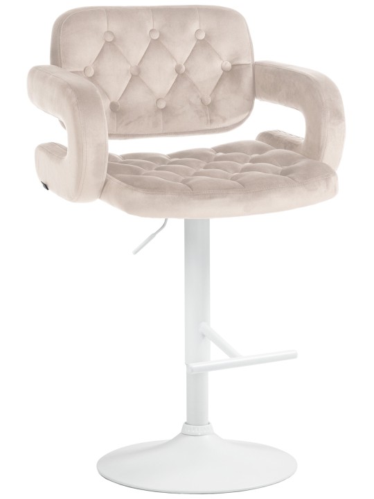 Tabouret de bar Dublin velours, crème