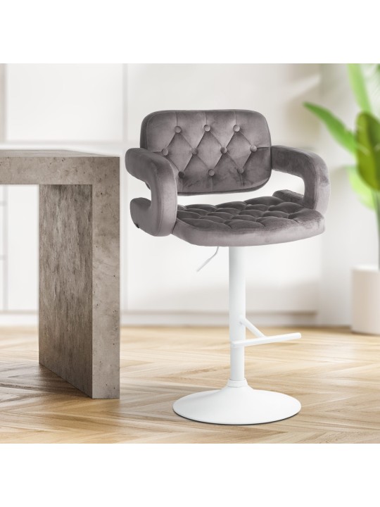 Tabouret de bar Dublin velours, gris
