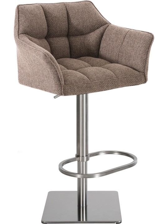 Tabouret de bar Damaso E tissu, terre brune